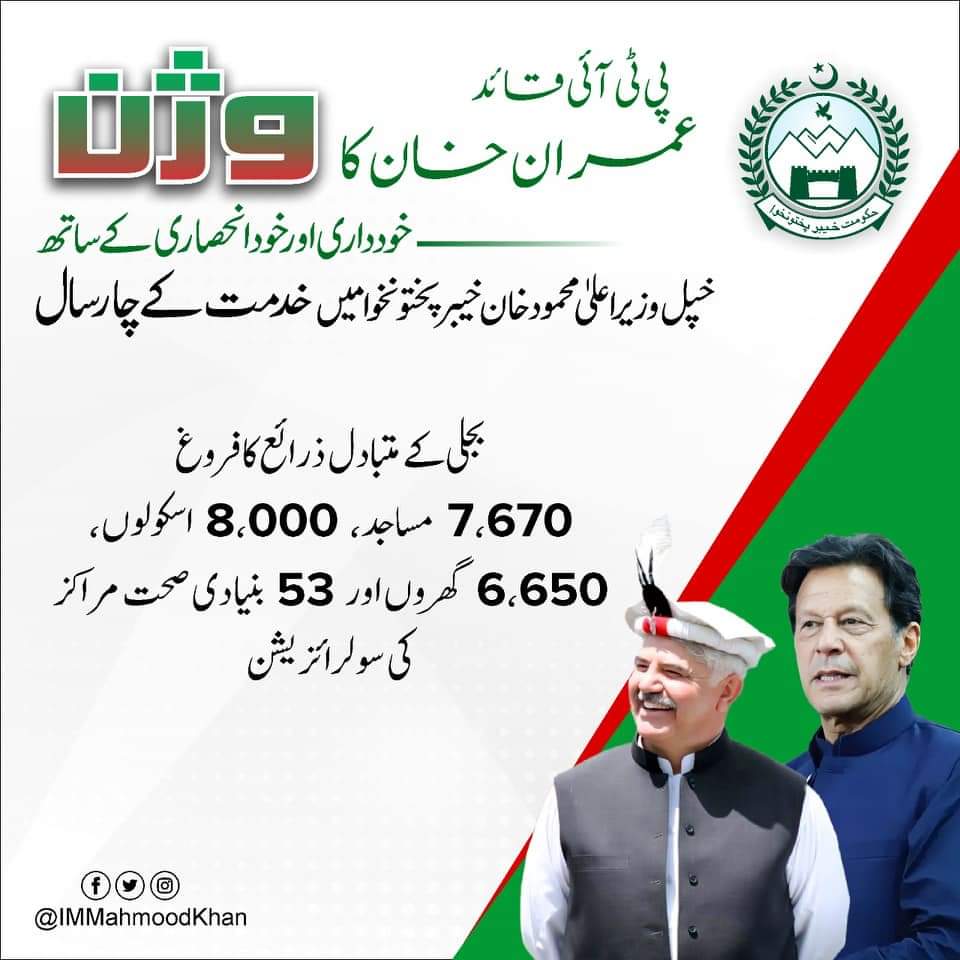 irshad_rathi804's tweet photo. وزیر اعلی خیبر پختونخوا محمود خان کی زیرقیادت چار (4) سالہ ترقی کا سفر اور خیبر پختونخوا کا خوددار بجٹ 23-2022 

#KPRisingWithMK
#خوددار_خیبرپختونخوا
#KPKUpdates https://t.co/kTfK4k2S3L