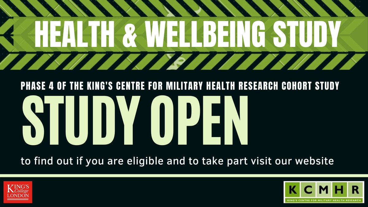 kcmhr's tweet photo. The latest phase of our #Health &amp; #Wellbeing Study is open! We are contacting serving&amp;ex-serving personnel of the UK #armedforces who took part in our study in 2014-16. Check out our blog https://t.co/gzYJofEkU1 &amp; website https://t.co/lKaqUwdIFe @ntfear @WesselyS @MarieLouiseLu https://t.co/0lqLqdrfLF