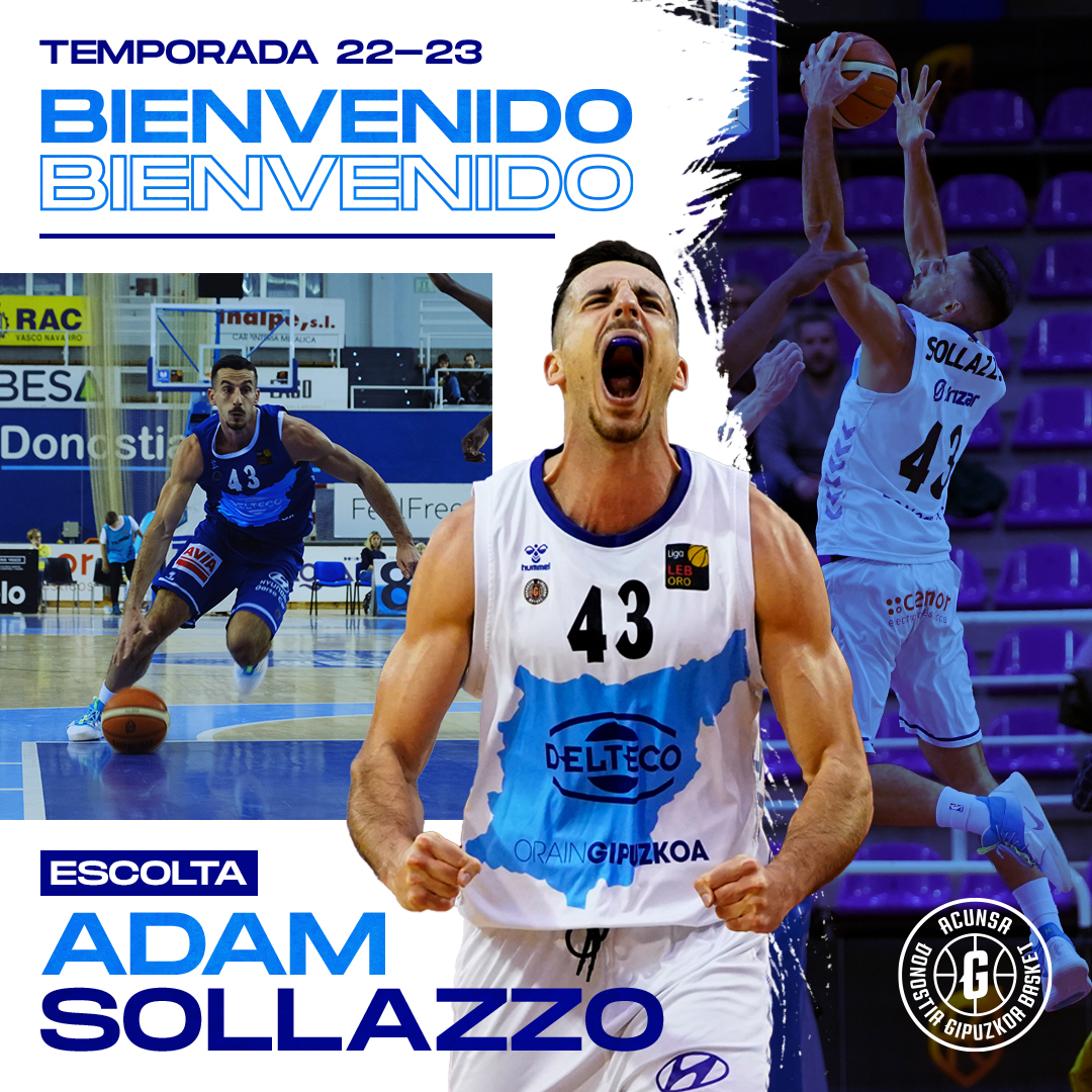 ✍️ 𝐀𝐃𝐀𝐌 𝐒𝐎𝐋𝐋𝐀𝐙𝐙𝐎 𝐑𝐄𝐆𝐑𝐄𝐒𝐀 𝐀𝐋 𝐆𝐈𝐏𝐔𝐙𝐊𝐎𝐀 𝐁𝐀𝐒𝐊𝐄𝐓

Adam Sollazo regresa para la próxima temporada al Gipuzkoa Basket.

📝 gipuzkoabasket.com/adam-sollazzo-…

Welcome back <a href="/Sollazzo43/">Sollazzo Skills Academy</a> ✊ 

#AcunsaGipuzkoa