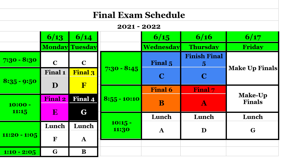 Hard to believe it's the last week of the school year, Red Raiders.  Check the weekly memo for details.  Here's the final exam/assessment schedule.  <a href="/FitchburgPS/">Fitchburg Public Schools</a>