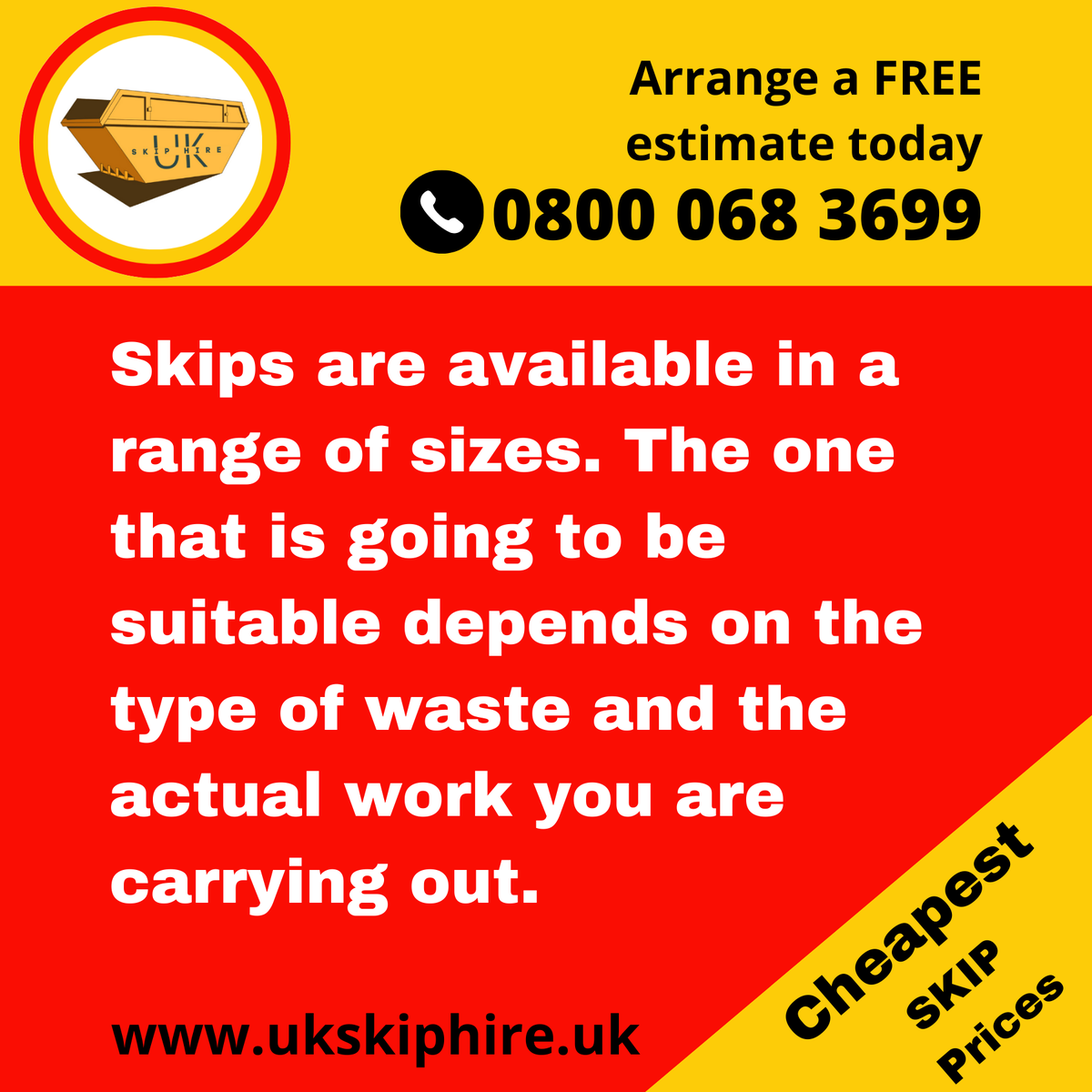 The Fastest Hassle-Free Way to Book a Skip!
Arrange a Free estimate today! 
Call us at 📞0800 068 3699 or visit our website ukskiphire.uk

#ukskiphire #skiphire #skiphirelondon #skiphirewales #skiphireessex #waisteremover #recycle #recycling