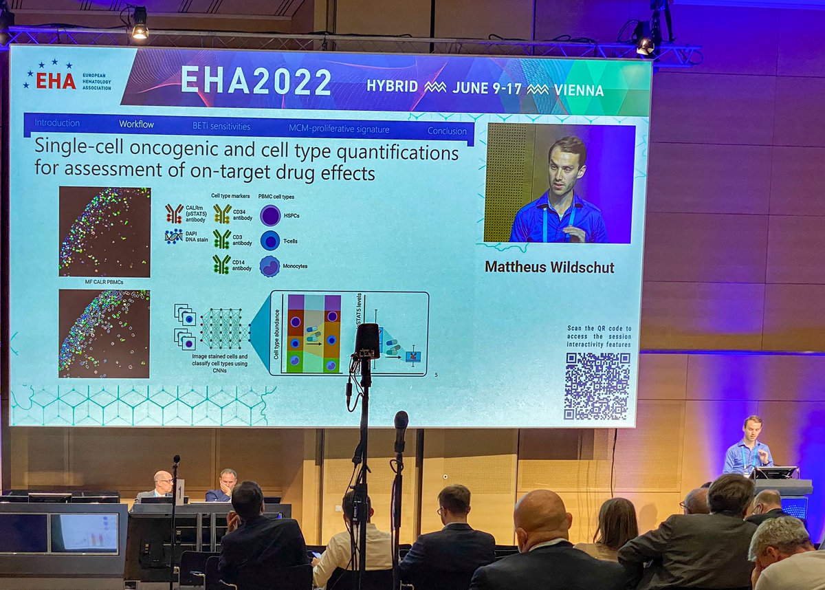 Thijs Wildschut also highlighting the importance of #FunctionalPrecisionMedicine at #EHA2022! He presented his project combining #Pharmacoscopy with #proteomics to uncover molecular mechanisms in #MPN. @EHA_Hematology