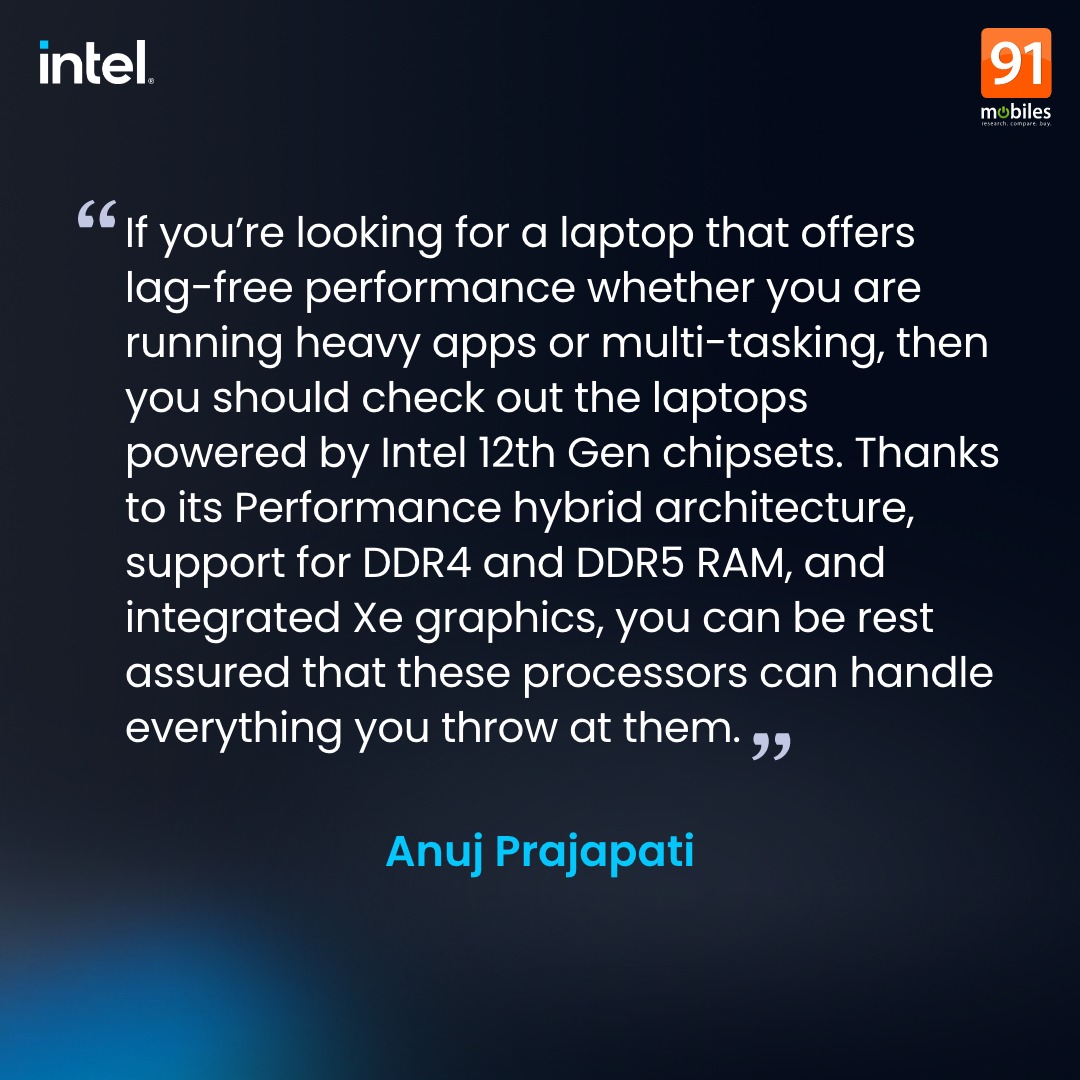 anujprajapati11's tweet photo. Looking for a new laptop? Here's why you should check out the ones powered by Intel's 12th Gen Core chipsets! https://t.co/RCfYVHrpzd