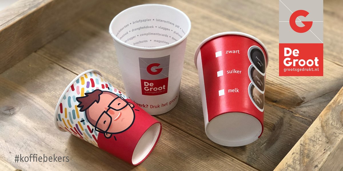 Wil jij gepersonaliseerde #koffiebekers met je logo of leuke boodschap? Deze zijn verkrijgbaar in 180ml en 230ml -> bit.ly/3hM5AnE

Kom smaakvol onder de aandacht met je eigen koffiebekers!

#drukkerij #kartonnenkoffiebekers #bedruktekoffiebekers #grootsgedrukt