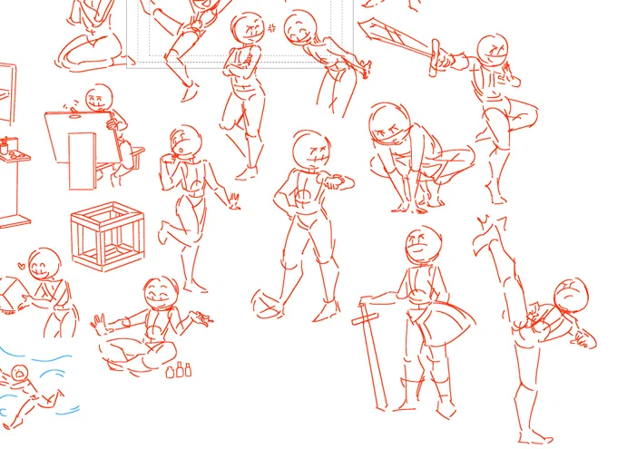random poses picked from my brain and talking about art school stuff 