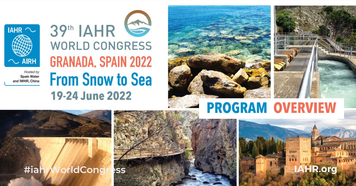 THE FULL PROGRAM FOR #IAHRWORLDCONGRESS IS NOW AVAILABLE! If you're considering joining the world's #HydroEnvironment #engineering and #reserach experts in #Granada, #Spain on 19-24 June 2022, this is your sign to register now! iahrworldcongress.org/wp-content/upl…
#water #FromSnowToSea #IAHR