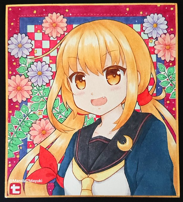小さい色紙に皐月ちゃんを描きましたよ☺️
 #艦これ  #皐月 