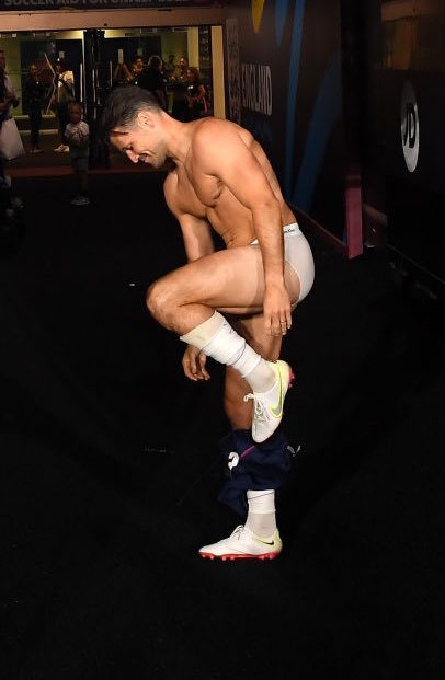 MarkWrightsBum's tweet photo. Some more #SoccerAid βhighlightsβ from Mark Wright! πππ₯β½οΈ Oh to be the person who caught his shorts ππβ½οΈπ₯ #TightyWrighties https://t.co/V3lp1VlOYt