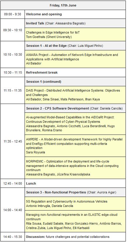 Great program for our Challenges and New Approaches for #Dependable and #Cyber-Physical System Engineering (DeCPS 2022) ada-europe.org/conference2022… with <a href="/ai_net_aniara/">AI-NET ANIARA</a>
<a href="/DaisEcsel/">DAIS ECSEL Project</a>
<a href="/aidoart/">AIDOaRt</a>
<a href="/ampereproject/">AMPERE</a>
<a href="/_morphemic_/">MORPHEMIC project</a>
<a href="/ELASTIC_EU/">ELASTIC Project</a>
on June 17th at #AEiC2022 - 26th #AdaEurope in Ghent!!