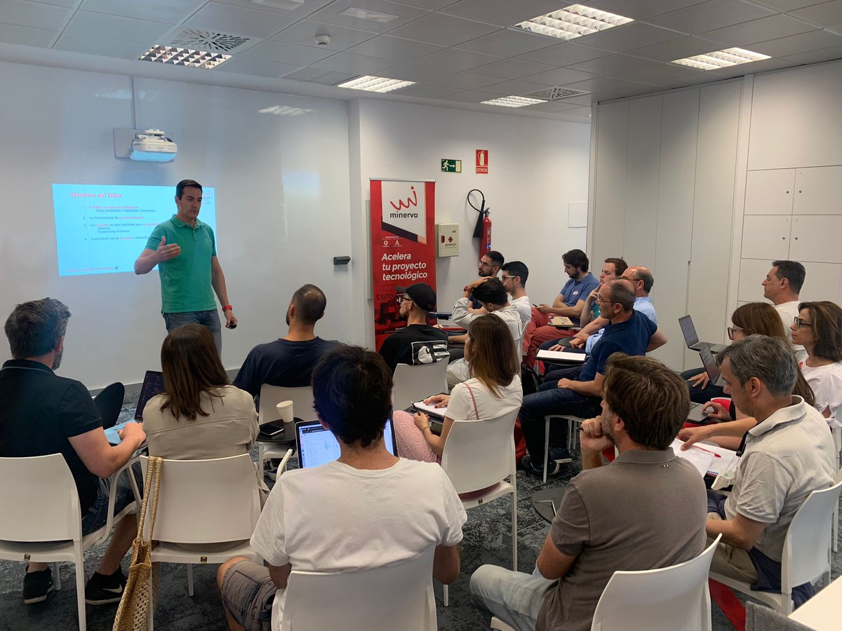 Programa Minerva (@programaminerva) on Twitter photo Hoy tenemos taller presencial en el Espacio Minerva con <a href="/jpadillayuste/">Juan Padilla Yuste</a> sobre 'Comunicar para vender'. Nuestras #startups mejoran su discurso público, su estructura de pitch y su forma de expresarse para ser más convincentes 🔝 Hoy tenemos taller presencial en el Espacio Minerva con <a href="/jpadillayuste/">Juan Padilla Yuste</a> sobre 'Comunicar para vender'. Nuestras #startups mejoran su discurso público, su estructura de pitch y su forma de expresarse para ser más convincentes 🔝