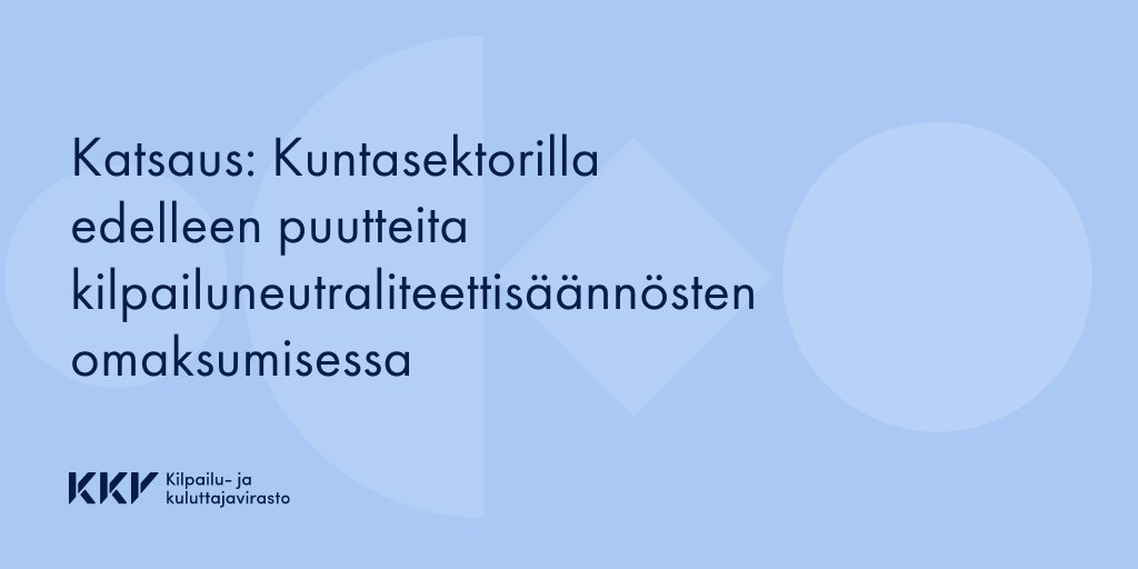 Selvitimme kuntasektorin markkinoilla harjoittamaa toimintaa ja havaitsimme, että #kilpailuneutraliteetti'tuntemuksessa on parannettavaa. Säännösten noudattaminen on tärkeää reilun kilpailun takaamiseksi, sillä markkinatoiminnan liikevaihto on merkittävää. kkv.fi/ajankohtaista/…