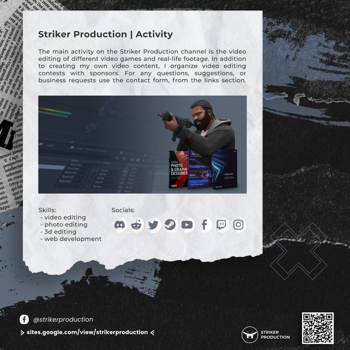 StrikerProd09's tweet photo. The main activity on the Striker Production channel is the video editing of different video games and real-life footage. In addition to creating my own video content, I organize video editing contests with sponsors. https://t.co/8GsujRL84S