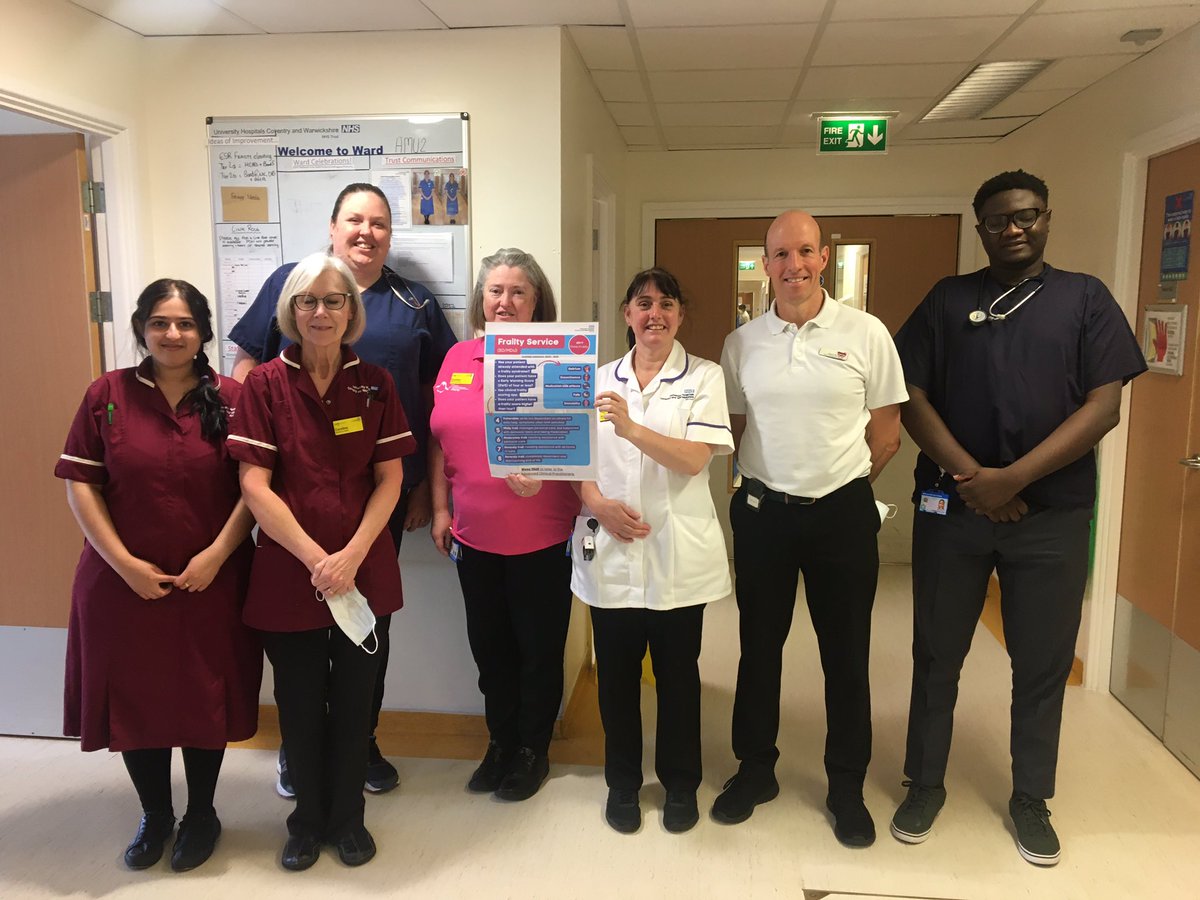 MarieFogarty7's tweet photo. It’s frailty awareness week! You can’t miss them in bright pink..looking forward to rounding, pop-up education &amp; generally reflecting on our service #teamFrailty #teamAMU2 #teamEM #teamCOE @nhsuhcw @DPeach22 @DrEdHartley @emmalintonPT @HollyRandle6 @pijush357ray @VanessaMC_uhcw https://t.co/cRbkbuWM1J