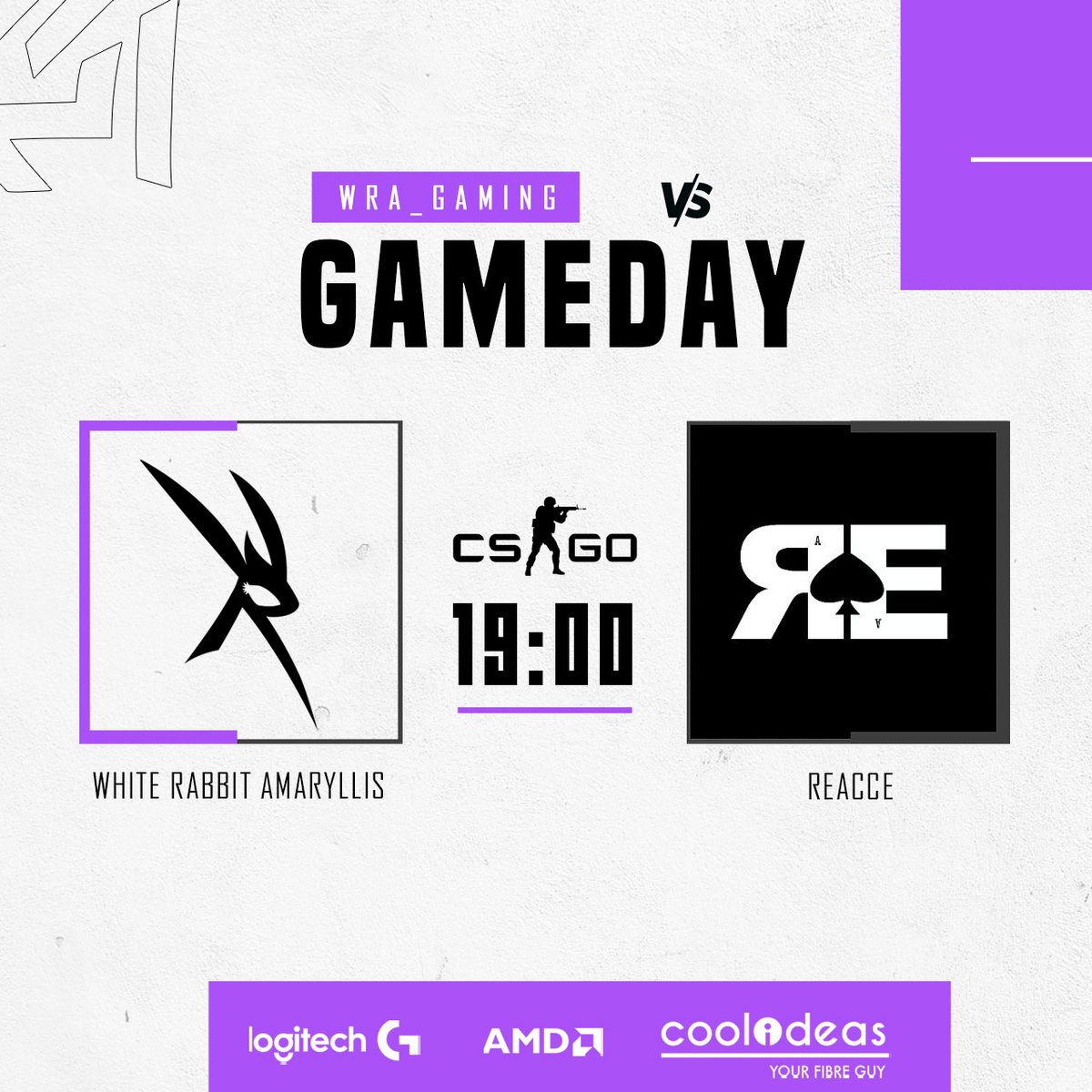 We're back on!! Amaryllis taking on Reacce tonight at 7pm! 
Tune in for some CSGO action!
#WRG #WRGA #LogitechG #CoolIdeasISP