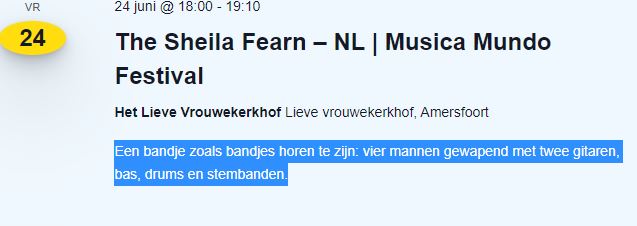 Het betreft een band met muzikanten.