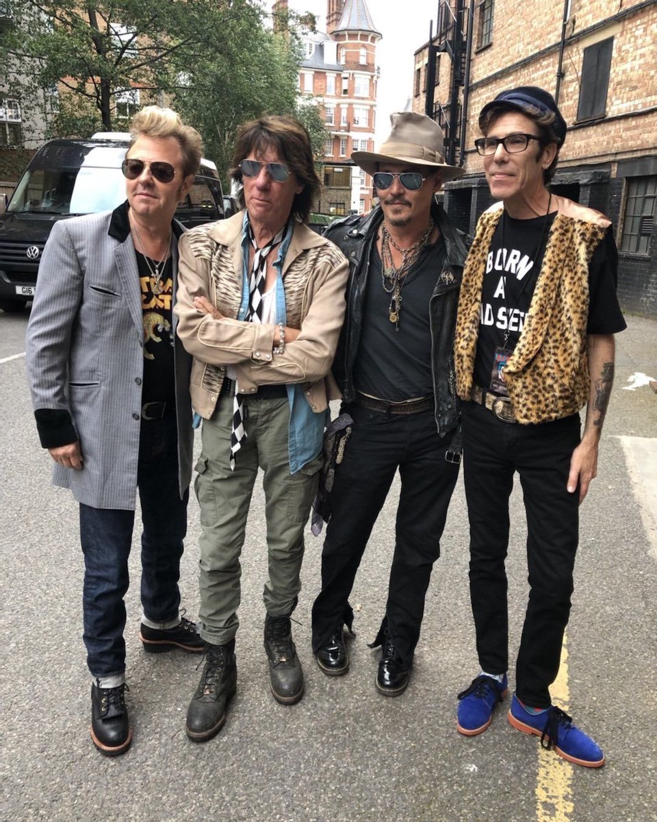 ReemDepp's tweet photo. Via officialslimjimphantom IG “ #straycatssunday Congrats! 🎊 to Rockin’ True Pals Jeff Beck #johnnydepp on the release of their new single! “The Ballad Of Miss Heddy Lamar”
Be Cool! Tune In Today!Hear it today! #rockabillyraveup #littlesteven_ug #siriusxm CHANNEL 21 5:00 PST “ https://t.co/lQJt5hKxpj