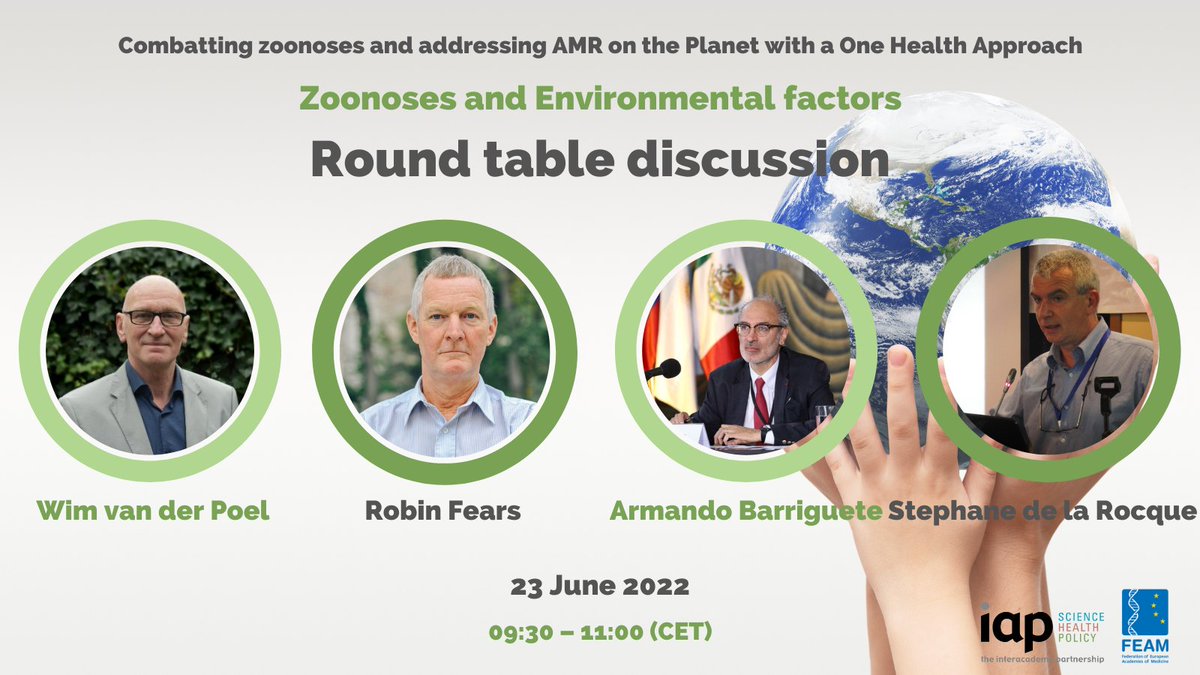 FedEuroAcadMed's tweet photo. On 23 June, in the first roundtable, our panellists will be focusing on "Zoonoses and Environmental factors".
Find out more here: https://t.co/6Ry8TzdHYD
#allforOneHealth🌍 https://t.co/4WdCC0OZuc