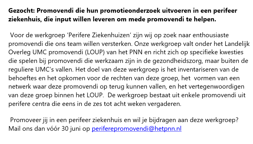 hetpnn's tweet photo. Promoveer jij in een perifeer ziekenhuis? Voor de werkgroep ‘Perifere Ziekenhuizen’ zijn wij op zoek naar versterking! De werkgroep richt zich op kwesties die spelen bij promovendi die werken in ziekenhuizen, maar buiten de UMC’s vallen. Interesse of meer weten? 👇 https://t.co/bmuZqnrosx