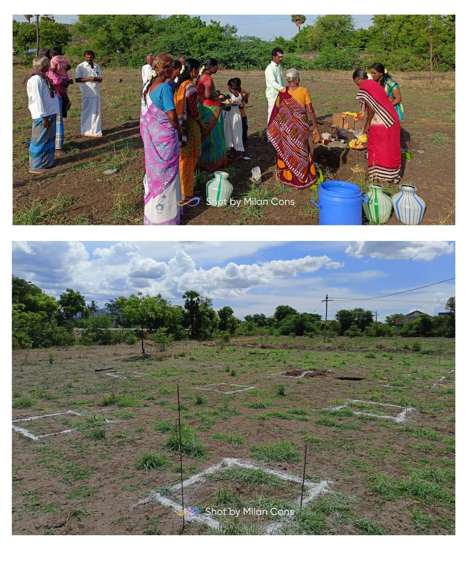 MilanConstruct3's tweet image. Bhoomi Poojai &amp;amp; Footing Marking  done for the construction of   Residential Building at Esanai, Perambalur.
#newconstructions #interlockbricks #perambalur