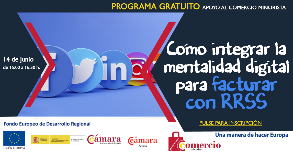 camaradesevilla's tweet photo. ¡Descubre mañana las claves de la #venta #social a través de las redes sociales!
✅Participa en el #Webinar '¿Cómo integrar la mentalidad digital para facturar con #RRSS?' y conoce soluciones ágiles, inmediatas y creativas #MindsetDigital.
Más info ⤵️
https://t.co/yHDU5Rwayi https://t.co/9wZFSZw7TZ