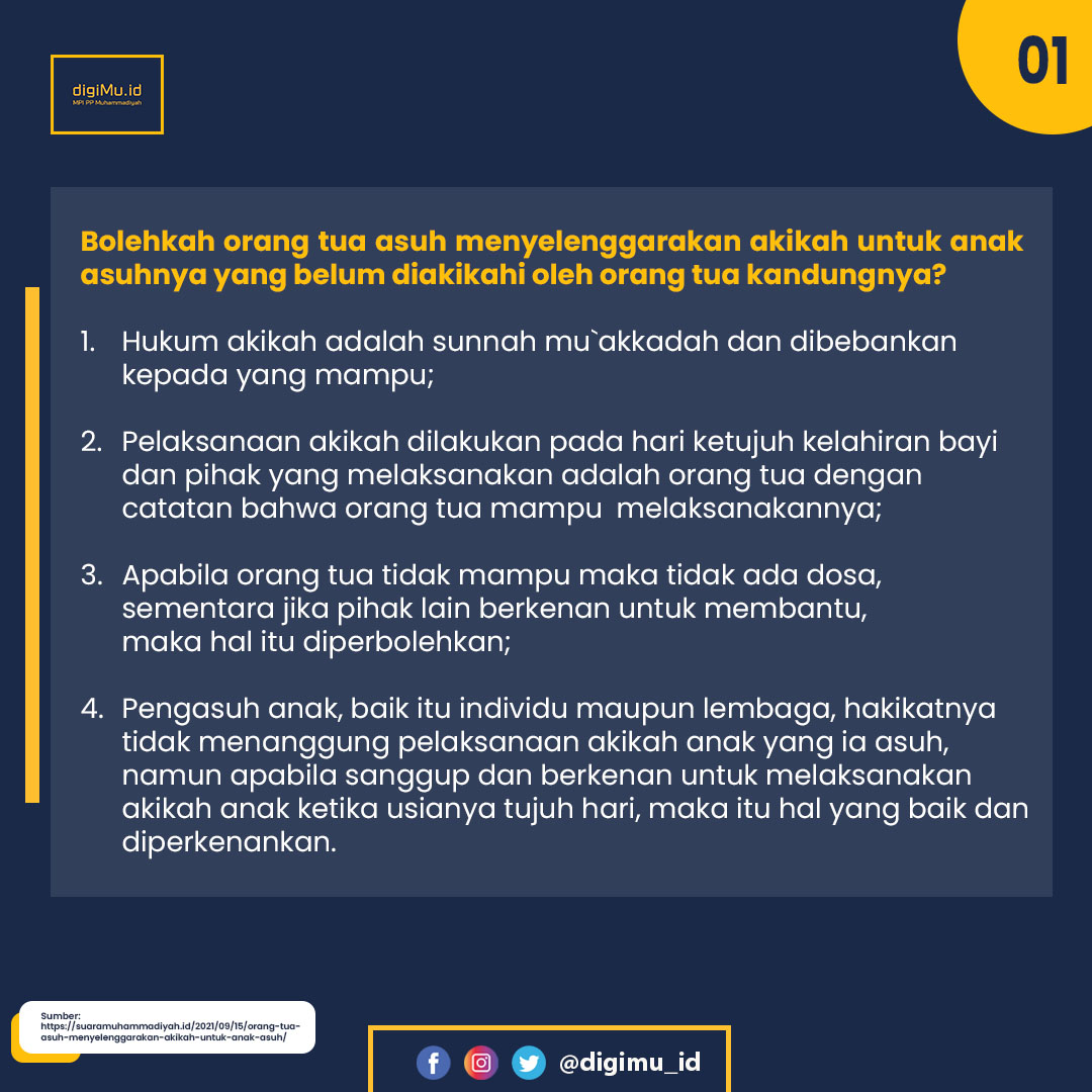 digimu_id's tweet photo. Mungkin masih ada yang bingung dan bertanya-tanya apa hukum mengakikahkan anak asuh? 

Geser untukulasannya. 

#DigiMuID #Muhammadiyah #Aisyiyah #MuktamarMuhammadiyah #Muktamar48 #TVMu #TVMuhammadiyah #MPIMuhammadiyah #tablighmuhammadiyah #tarjihmuhammadiyah https://t.co/FuQuEs0MKc