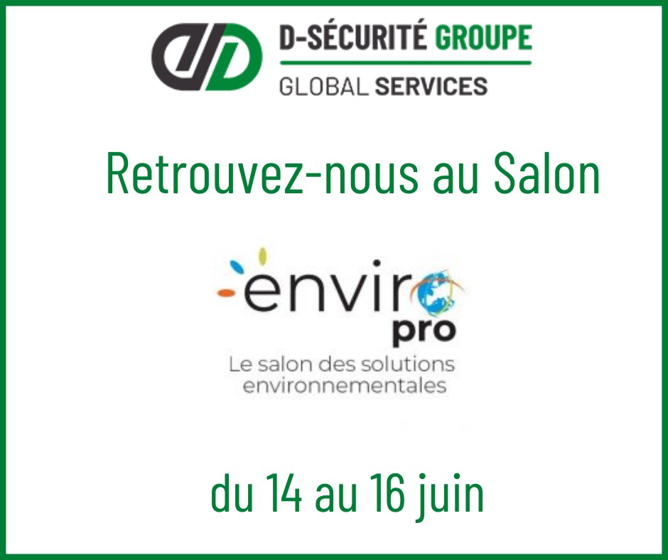 D_Securite_Grp's tweet photo. SALON ENVIROPRO- ⏰Nous serons présents au salon Enviropro du 14 au 16 juin.
📌A Angers, allée D stand 18.2
🤝Rencontrons-nous et échangeons ensemble !
👉https://t.co/v3hCw4ADra 

#salon #salonprofessionnel #professionnels #environnement https://t.co/5mkcKJtRCr