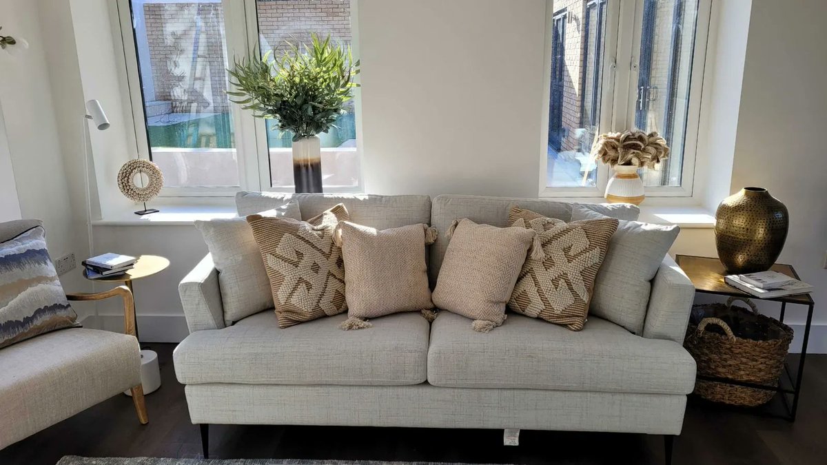 This super comfy sofa from our Davison Close show home is now available to buy. Get in touch to request a catalogue with all the show home items and prices - info@synserahomes.co.uk . #livingroom #sofa #settee #furnitureforsale #showhome