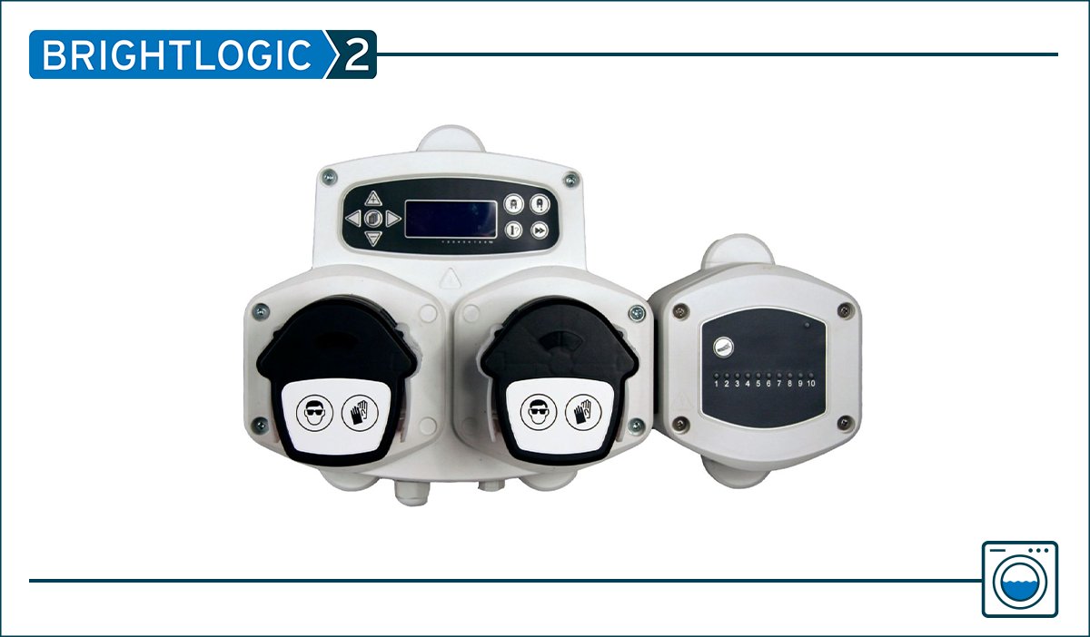 What has happened to our Brightlogic, the laundry dosing system?
It now has a dedicated AFS signal, additional levels mode, built-in real-time clock, and a direct Bluetooth communication which comes with BrightLogic 2 software, which will be released soon.