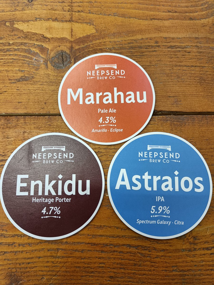 Three new beers are fresh out the brewery in cask this week! Marahau, 4.3% Amarillo and Eclipse pale for all the orangey hop notes. Enkidu, 4.7% Heritage Porter brewed with a base of Chevalier Malt Astraios, big, modern 5.9% IPA hopped with Spectrum Galaxy and Citra.