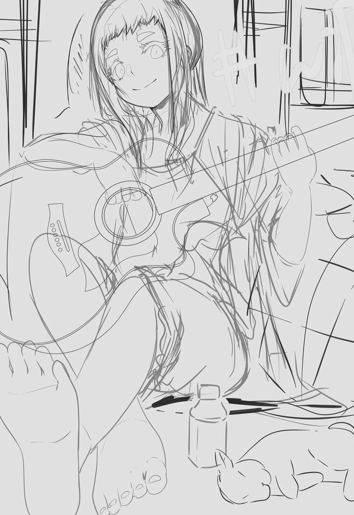 #wip
ラフ描き🎸🐇 