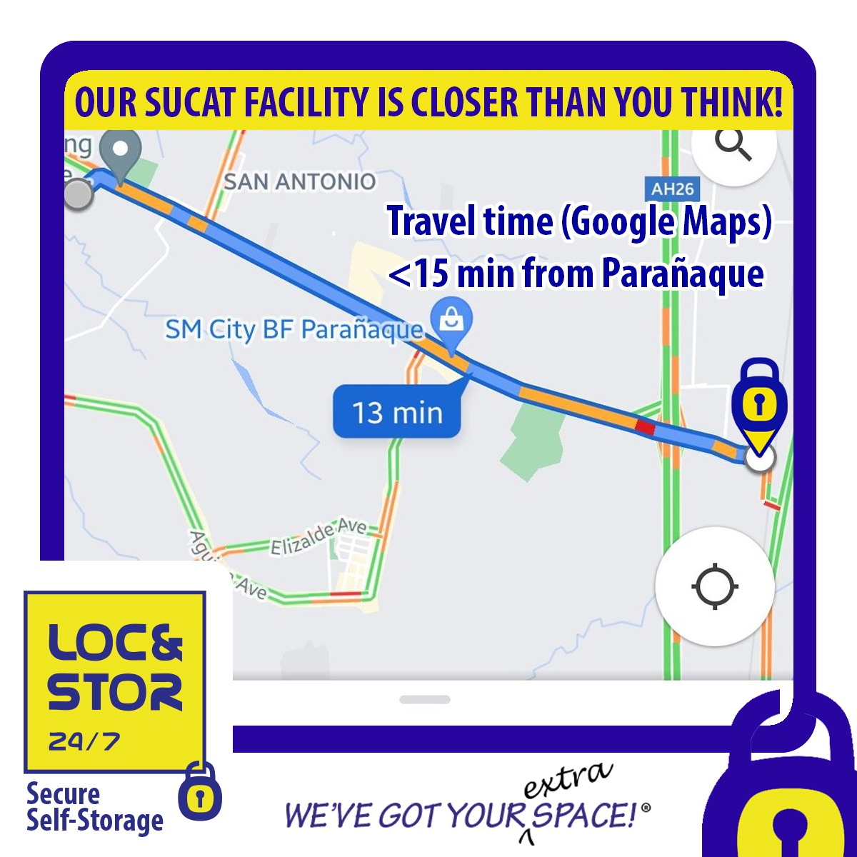 LocnStor247's tweet photo. Our new Sucat facility is closer to Makati, Alabang, BGC, or Parañaque than you think! Enjoy <15 minute travel time from Parañaque to get to our newest facility in the south.
Get a FREE upgrade to a climate-controlled unit for a maximum of 12 months at standard unit rates! https://t.co/67p63duSZm