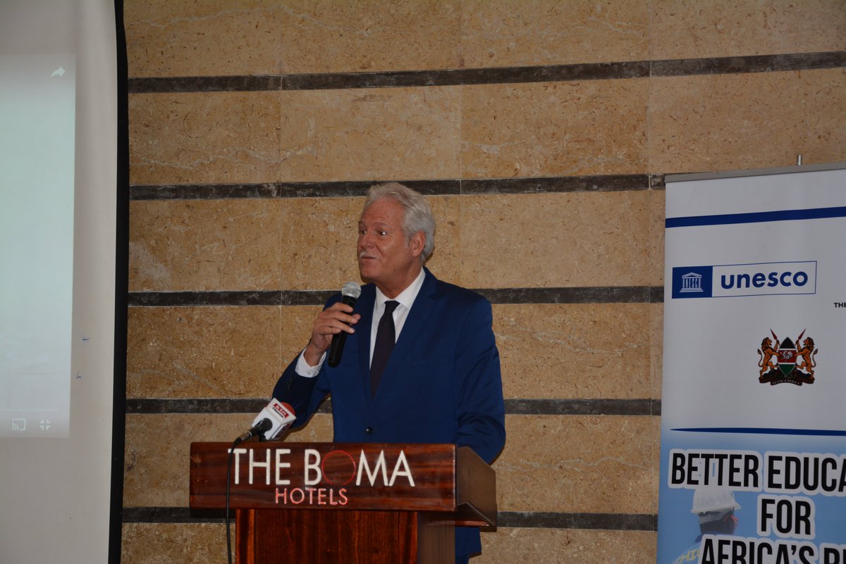 UnescoEast's tweet photo. Prof. Hubert Gijzen took the opportunity to award #teamkenya in recognition to there excellent performance despite #WorldskillsAfrica being their first international competition. #BEARII

We are proud to be part of the partners who supported this initiative! https://t.co/hEj07yla5N