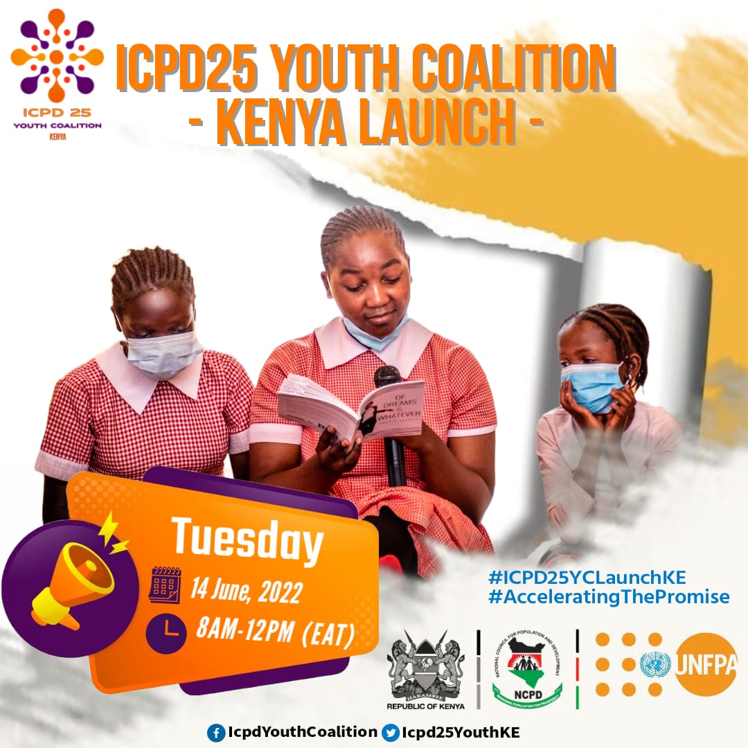 <a href="/Icpd25YouthKE/">ICPD25-YCoalitionKE</a> is a coalition of youth-led and youth-serving stakeholders in Kenya working towards the realization of ICPD25 commitments. Join us tomorrow as we launch a coalition looking forward to pushing #ICPD25YCLaunchKE promise in Kenya. <a href="/UNFPAKen/">UNFPA in Kenya</a> <a href="/NCPD_Kenya/">NCPD</a> <a href="/UNFPA_ESARO/">UNFPA East and Southern Africa</a>