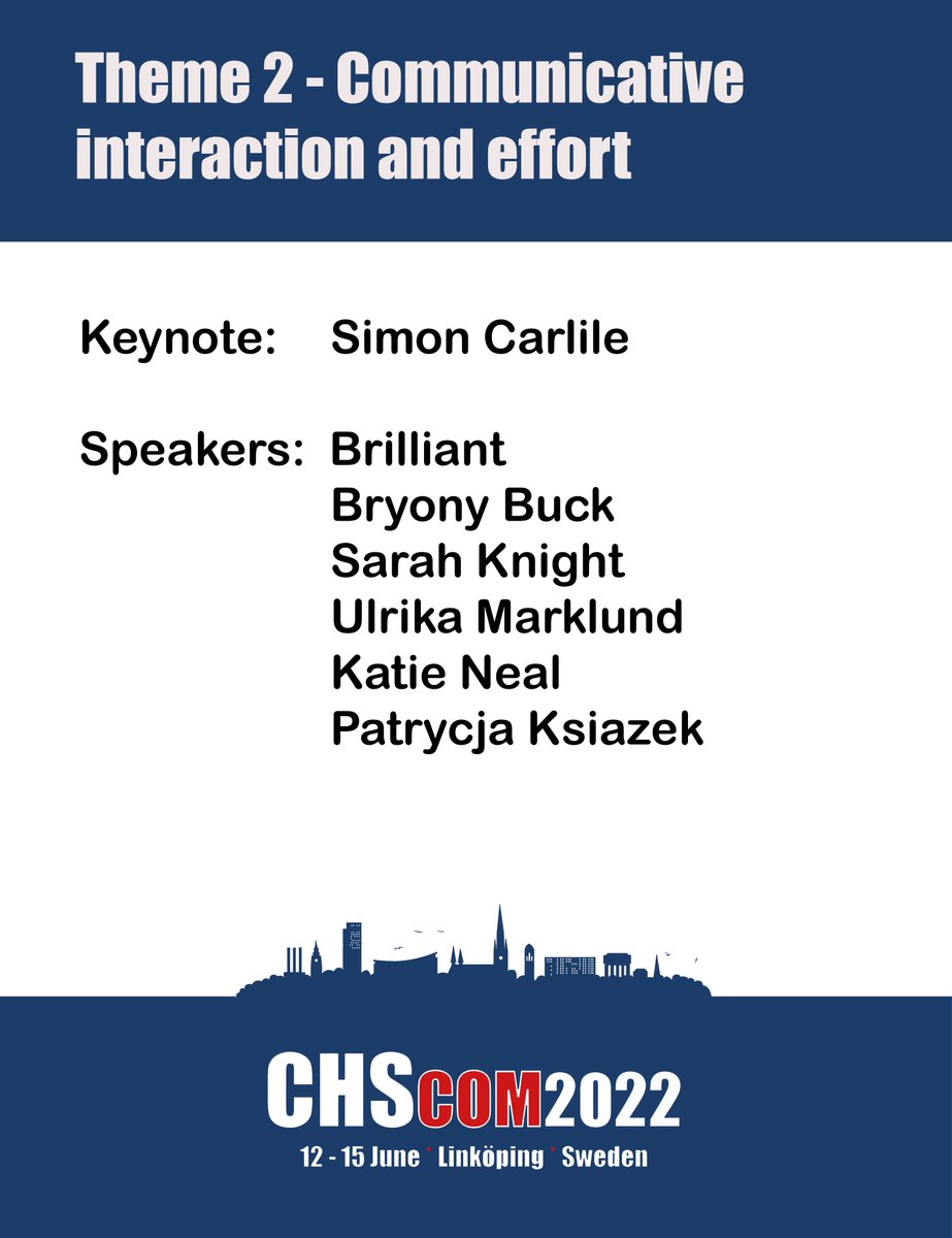 It´s time for theme 2 - Communicative interaction and effort @chscom2022 Keynote is Simon Carlile. #Hearingloss #Brain #Cochlearimplants #Cognition #Communication #Interaction #AudPeeps