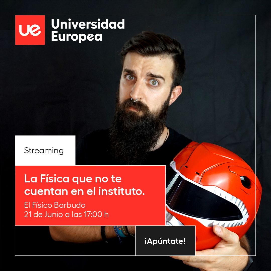 UEuropea's tweet photo. ¿Quieres acudir a una clase a otro nivel? 👩🏻‍🔬​📚​

¡No te pierdas los secretos de la física de mano de @elfisicobarbudo! #VeMásAllá y aprende lo que no te cuentan en el instituto.

🗓️​ ¡Te esperamos el 21 de junio! 

👉 Puedes apuntarte en https://t.co/deHkPw1dmQ https://t.co/BQ5e2eFp0R