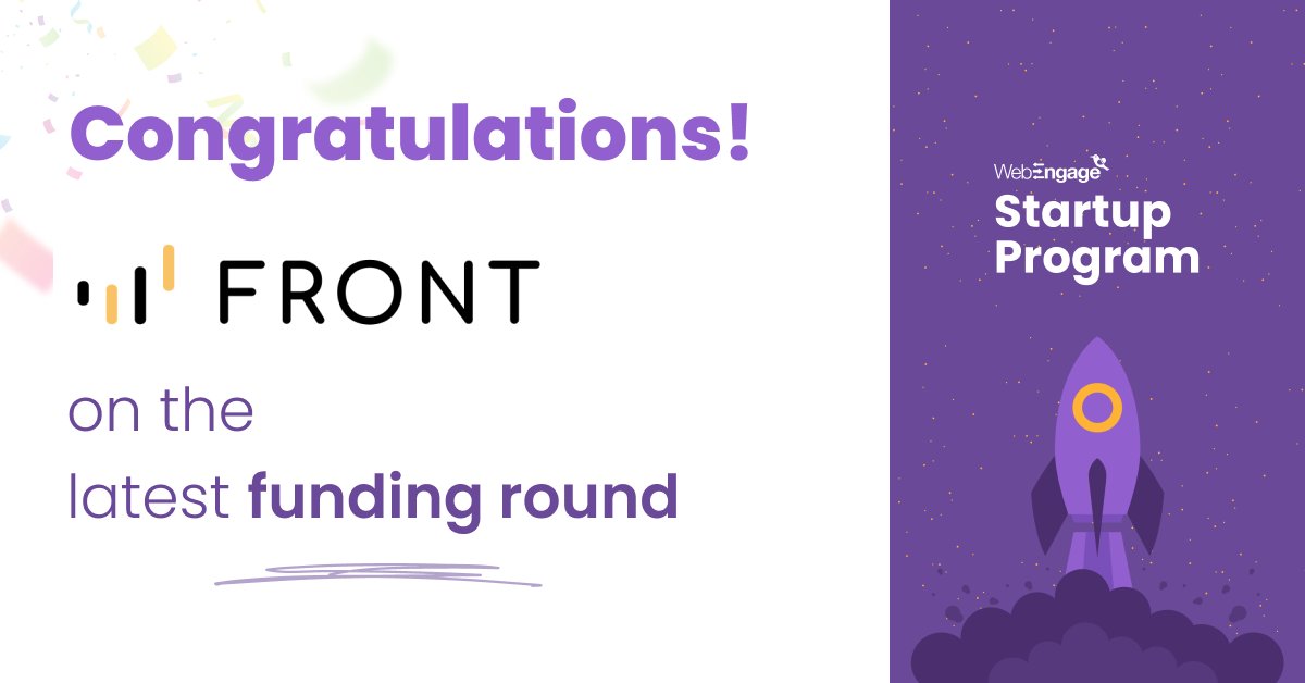 WebEngage's tweet photo. Hearty congratulations to @bamazizii, Adam and the entire @getfront team 🥳

Together let’s help people make better financial decisions!

Onwards &amp; Upwards🥂

#Funding #Startups #FinTech #Investing #WebEngageStartupProgram https://t.co/SFn7FGEhry