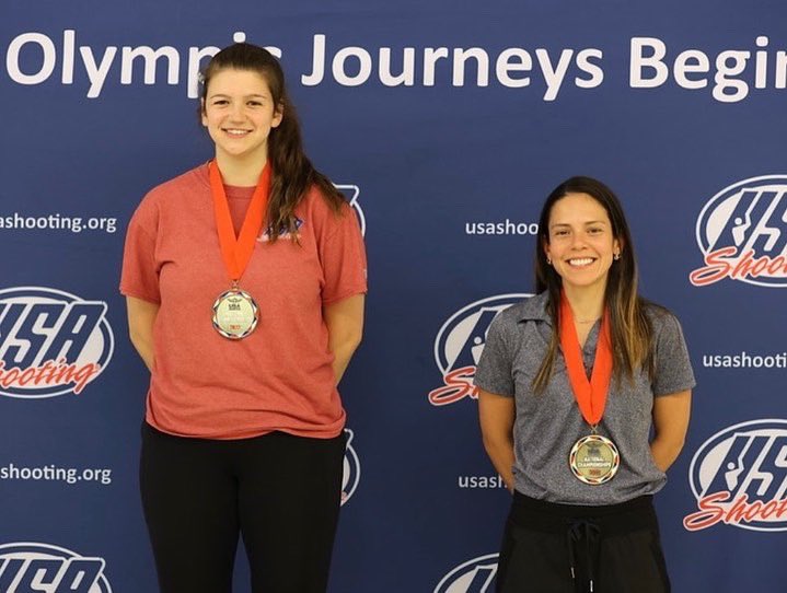 OSU_PISTOL's tweet photo. A few buckeyes competed at the USAS National Championships last week in Colorado Springs, CO🥇🥈🥉

Results:
•Senior, Katelyn Abeln, won Gold in Women’s Sport Pistol and Bronze in Women’s Air Pistol 
•Junior, Henry Leverett, won Silver in Men’s Rapid Fire
 #GoBucks https://t.co/AtlUfIhRZn