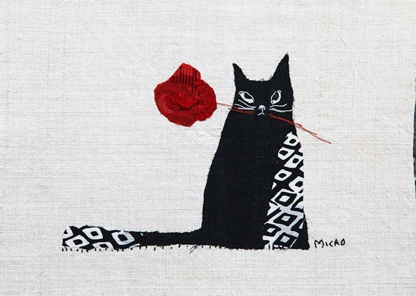 womensart1's tweet photo. Japanese artist Mika Hirasa,  embroidery and appliqué #WomensArt https://t.co/ouH6Ozmq5m