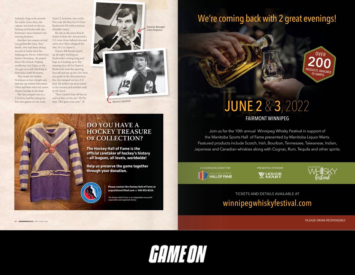 Thanks to our friends at @HockeyHallFame and @SportManitoba and the Manitoba Sports Hall of Fame #MBSHoF for their tremendous support of @GameOnHockey and Manitoba's rich hockey history. Read more FREE at gameonhockey.ca @geoffkirbyson @pythesportsguy @MBHHOF