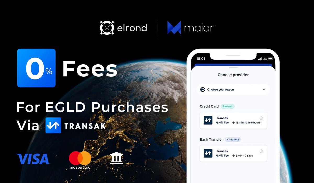 xPortalApp's tweet photo. Increase your stake in the @ElrondNetwork ecosystem and take part in the new Maiar Launchpad project!

We’re now running a ZERO fees campaign together with @transak_ 💳

👉 https://t.co/PueUfokFEw https://t.co/9iIaUtoeQC