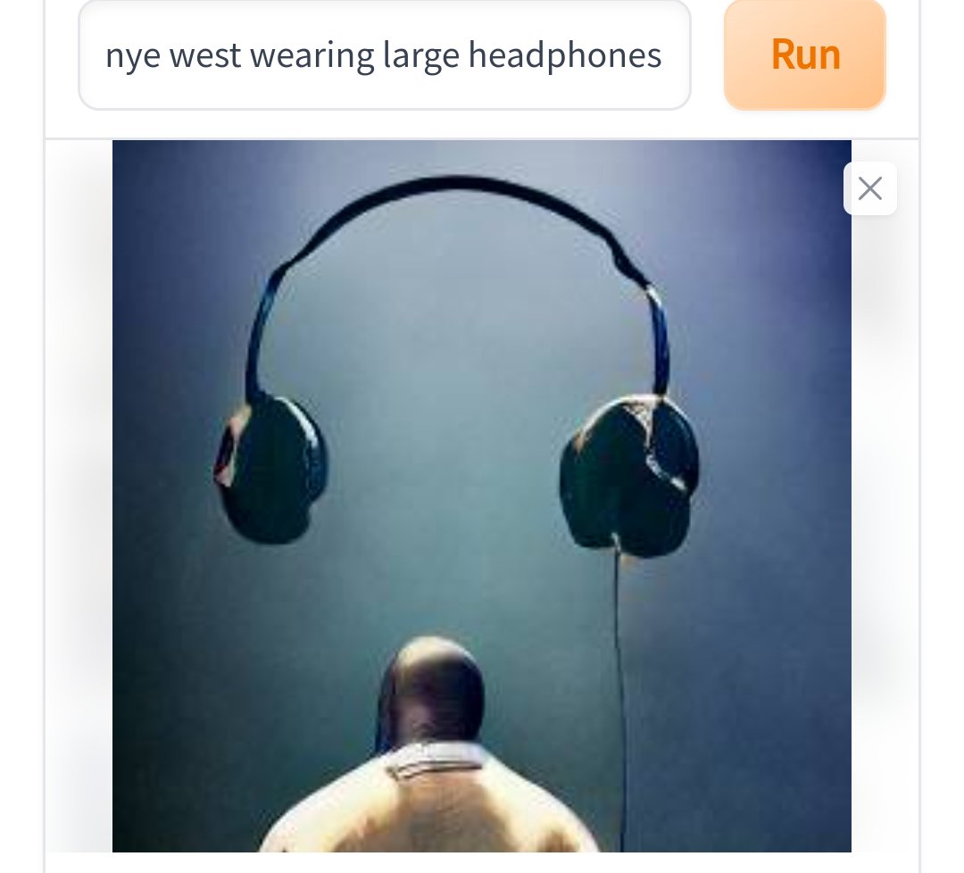 AIshitposting's tweet photo. kanye west wearing large headphones https://t.co/xMX4I5a2rN