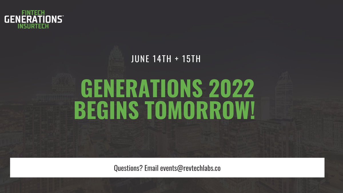 Fintech + Insurtech Generations begins Tomorrow! Get ready for two days packed full of  rejuvenating wellness sessions such as morning meditation &amp; massage booths. Don’t miss out and buy your tickets today  👉 bit.ly/3JLsrvo