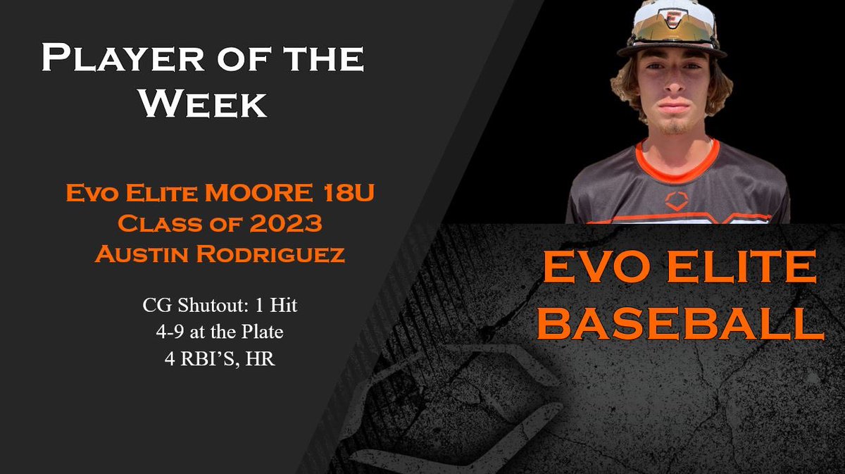 Player of the Week for Evo Elite Moore! ARod had a great showing on the hill and at the plate this past weekend at NSU!