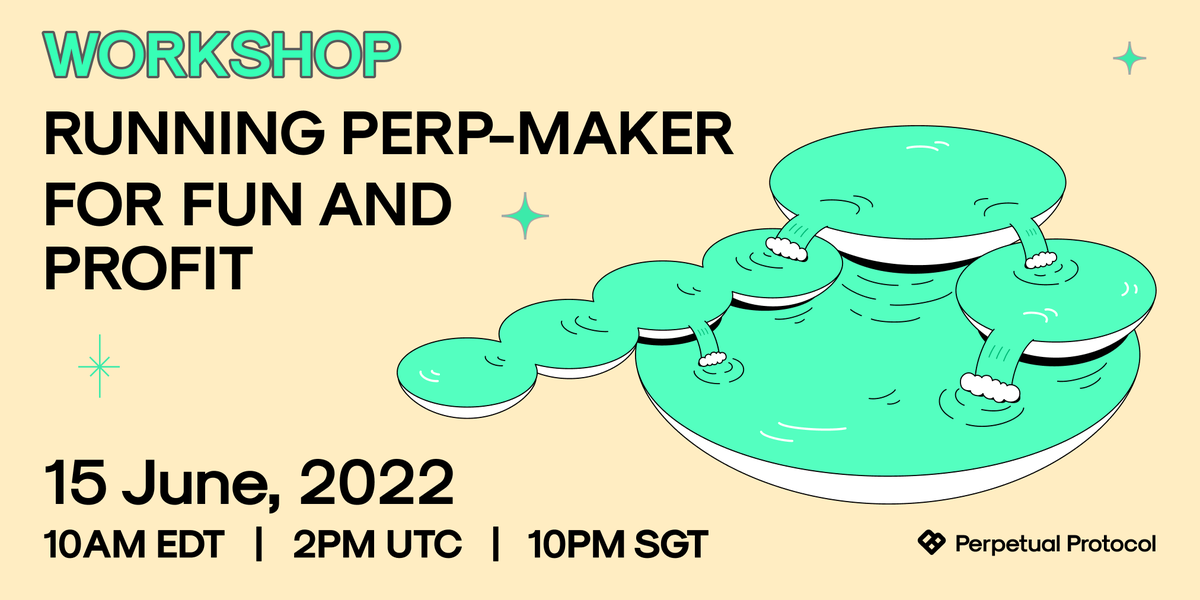 perpprotocol's tweet photo. 🤖 How to run a market-making bot 🤖

We're hosting a workshop to walk you through all the steps you need to set up your own bot on Perp v2. No coding experience required!

 📅 6/15, 2pm UTC https://t.co/O4oqg03e3t