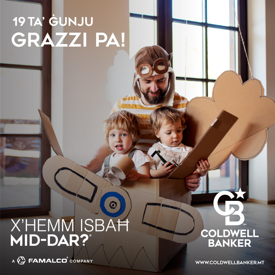 CBMalta's tweet photo. Jum il-Missier it-tajjeb lill-missierijiet kollha ❤️

#ColdwellBankerMalta #Fathersday #Home #Malta #Famalco #TomorrowTogether https://t.co/phs8Ts6BZL