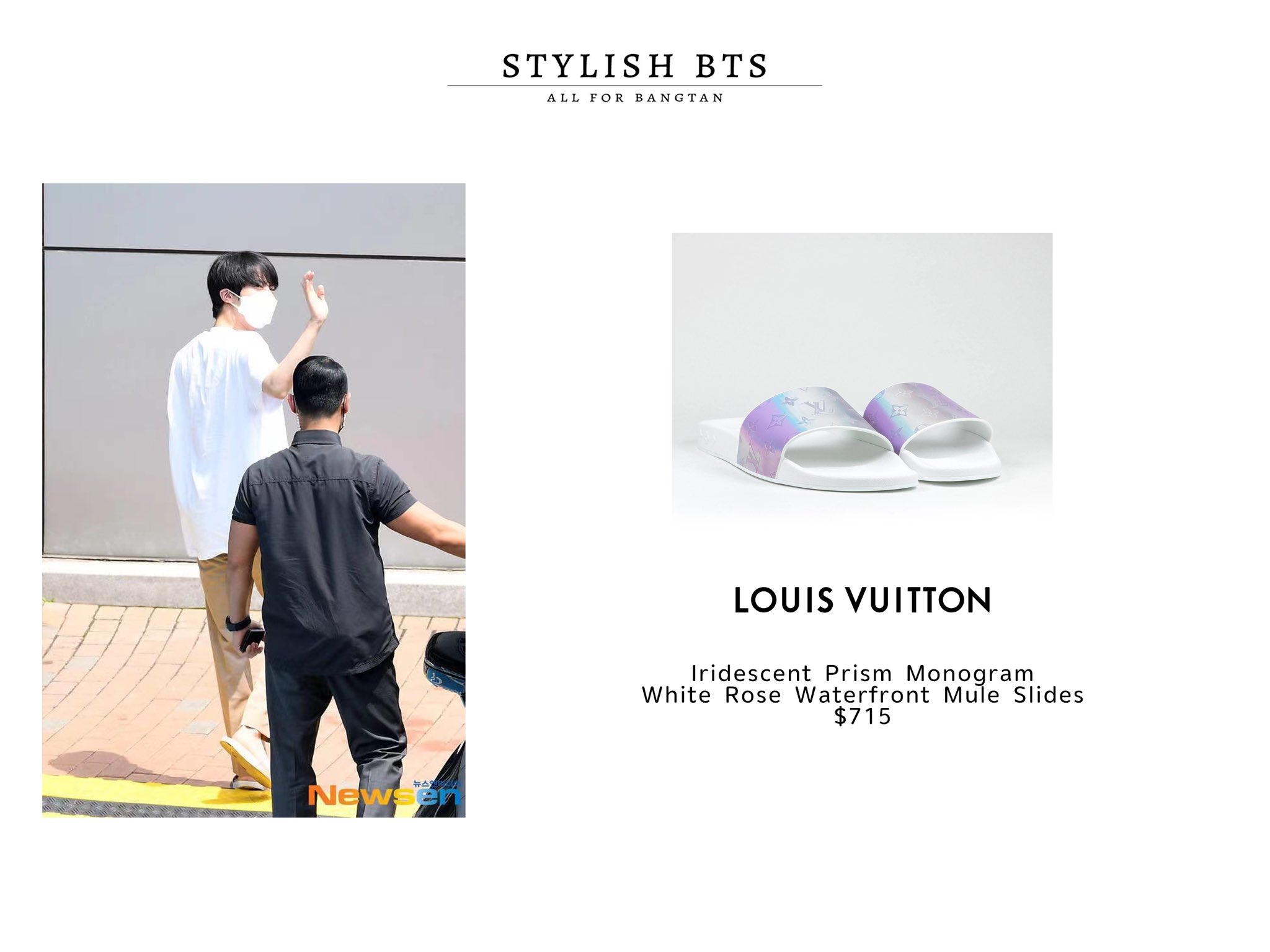 Louis Vuitton Iridescent Prism Monogram White Rose Waterfront Mule