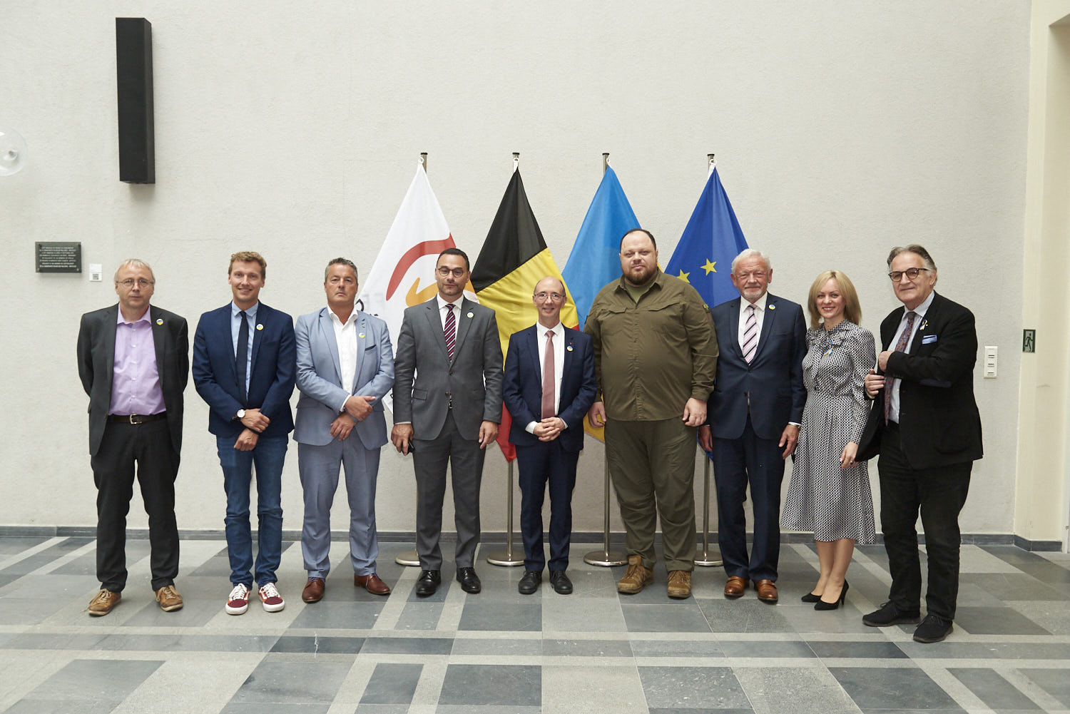 Le Parlement de la Fédération Wallonie-Bruxelles a reçu ce lundi 13 juin une délégation ukrainienne emmenée par #RuslanStefanchuk, Président de la Verkhovna Rada (le Parlement ukrainien).