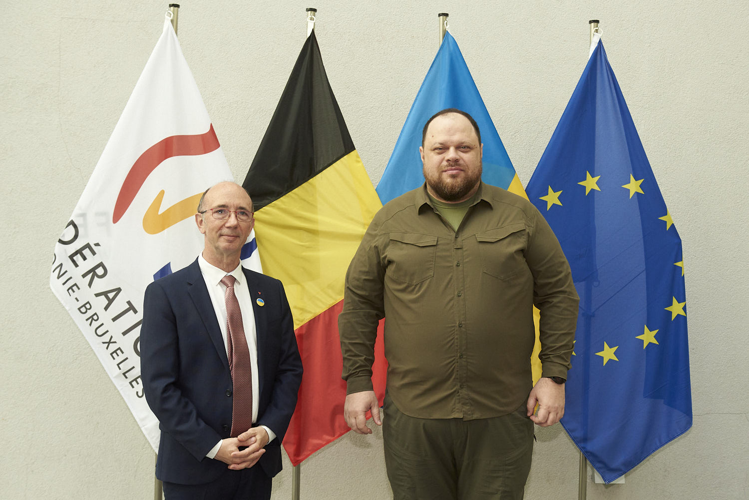 Le Parlement de la Fédération Wallonie-Bruxelles a reçu ce lundi 13 juin une délégation ukrainienne emmenée par #RuslanStefanchuk, Président de la Verkhovna Rada (le Parlement ukrainien).