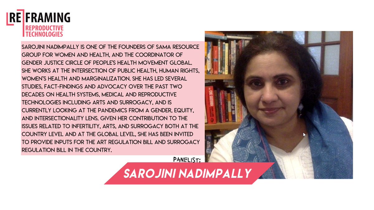 boell_gender's tweet photo. 📢📢📢 Speakers on #ReframingReproTechnologies

🔴 Sarojini Nadimpally, Sama Resource Group for Women and Health, India 
@WeAreSama 🙋‍♀️
#ReframingReproduction
Register ➡️  https://t.co/NHK8U1dxcp https://t.co/1cuq3jCcN6