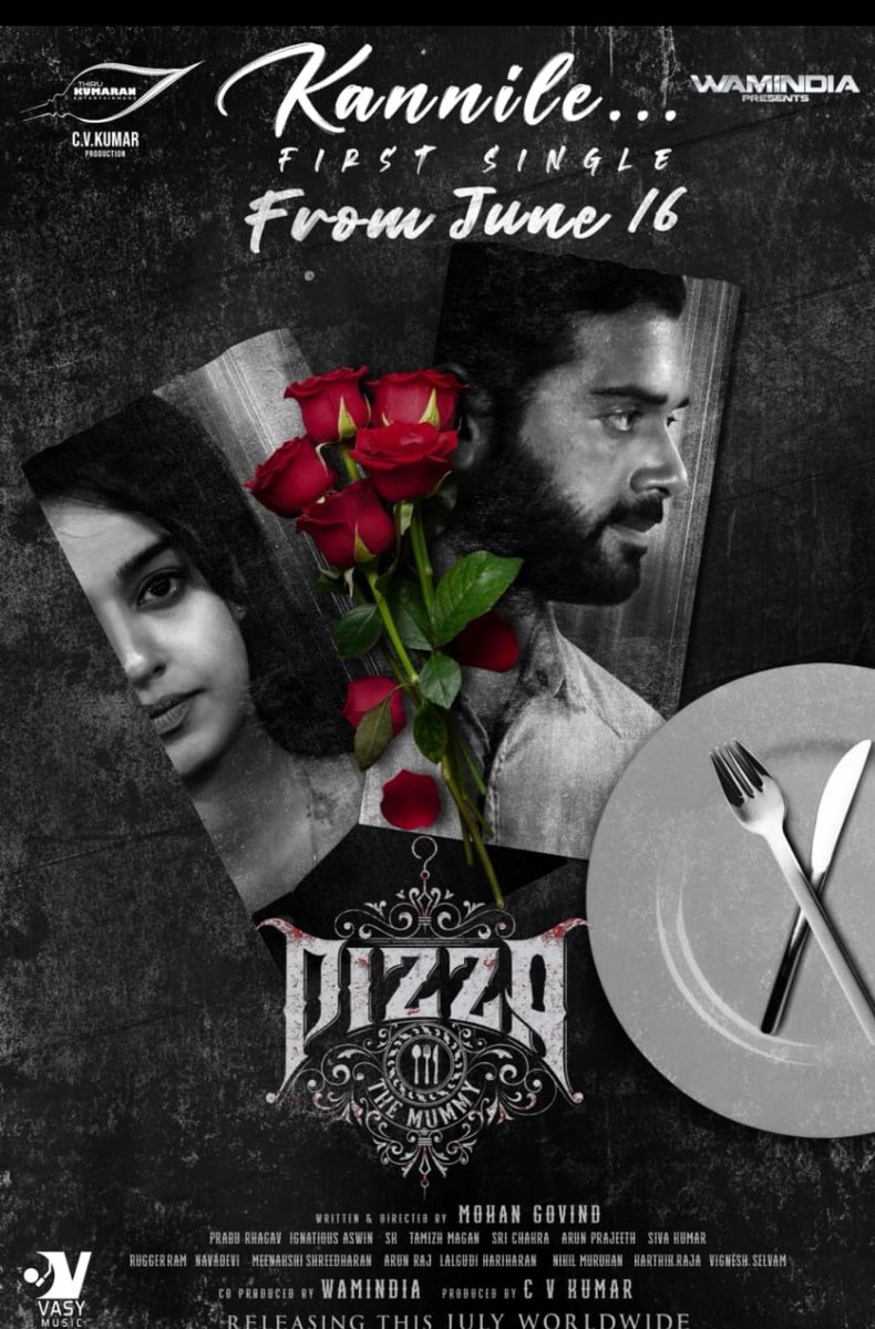 Where words fail, music speaks. Get ready to Witness the Pizza 3’s first single from June 16th. 

#Pizza3From This July 

@icvkumar @MohanGovind8 @AshwinKakumanu #PavithrahMarimuthu @ThirukumaranEnt @kaaliactor
@anupamakumarone @gauravnarayanan @arunrajmusic @onlynikil
